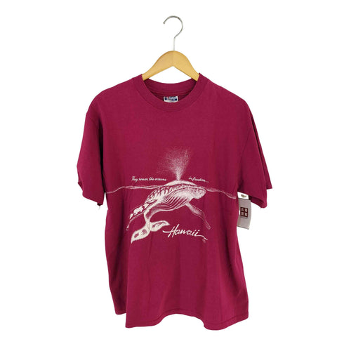 ヘインズ Hanes USA製 Hawaii クジラ 両面プリント シングルステッチTEE メンズ import:L