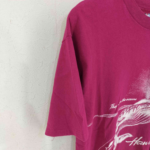 ヘインズ Hanes USA製 Hawaii クジラ 両面プリント シングルステッチTEE メンズ import:L