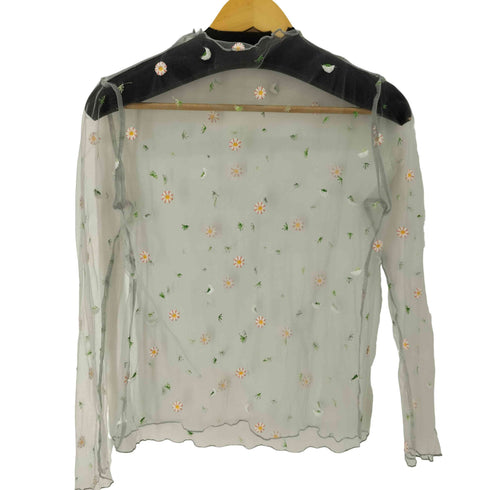 花柄シアートップス レディース