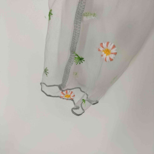花柄シアートップス レディース