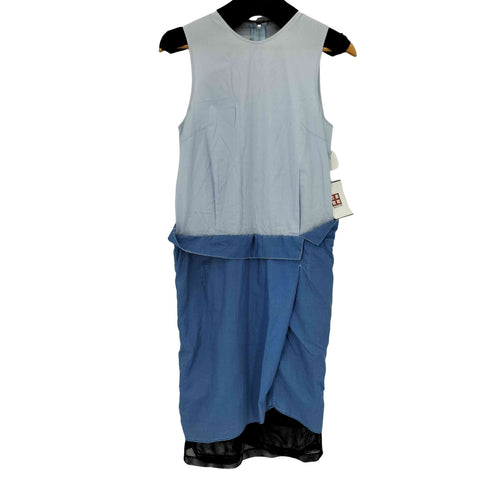 トーガプルラ TOGA PULLA メッシュドッキング バイカラー ノースリーブワンピース レディース