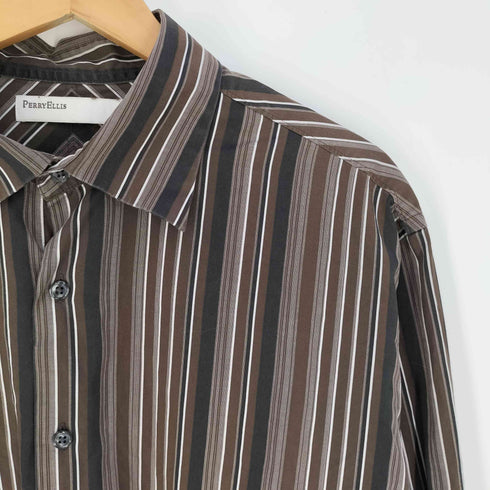 ペリーエリス PERRY ELLIS ストライプ カフスシャツ メンズ import:XL