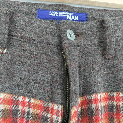 ジュンヤワタナベコムデギャルソンマン JUNYA WATANABE COMME des GARCONS MAN AD2003 ウールアンゴラ混 チェックパンツ メンズ JPN:S