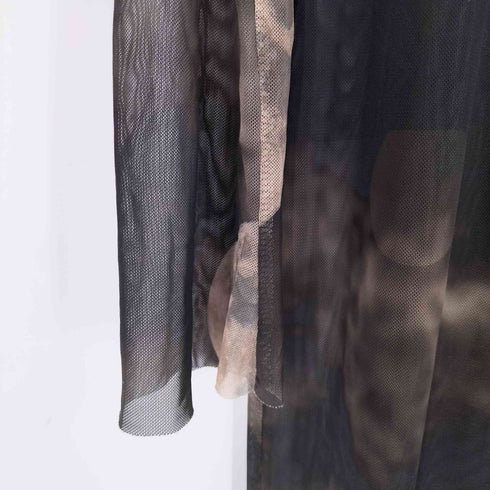 ザラ ZARA プリント柄チュールワンピース レディース import:M