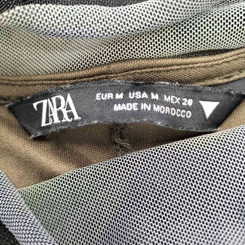 ザラ ZARA プリント柄チュールワンピース レディース import:M