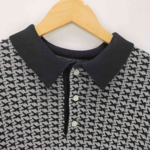 エマクローズ EMMA CLOTHES S/S ジャガードクラシックパターンニットポロシャツ メンズ JPN:M