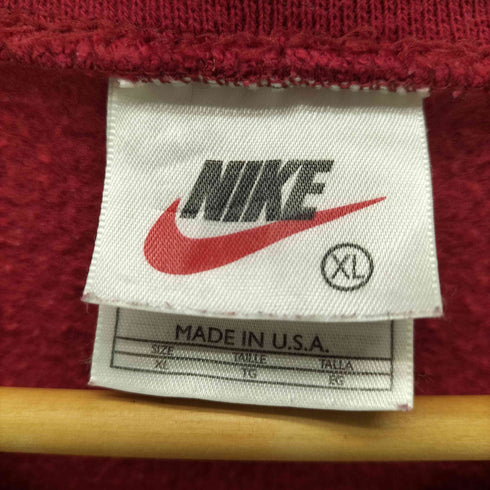 ナイキ NIKE 00s USA製 銀タグ スウッシュロゴ刺繍クルーネックスウェット メンズ JPN:XL