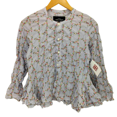 トリココムデギャルソン tricot COMME des GARCONS 小花柄シワ加工フリルブラウス レディース M