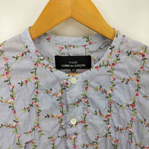 トリココムデギャルソン tricot COMME des GARCONS 小花柄シワ加工フリルブラウス レディース M