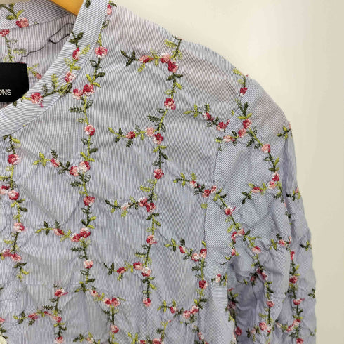 トリココムデギャルソン tricot COMME des GARCONS 小花柄シワ加工フリルブラウス レディース M