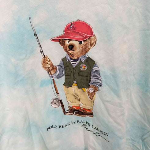 ポロバイラルフローレン Polo by RALPH LAUREN タイダイ染めベアプリントクルーネックTシャツ レディース M