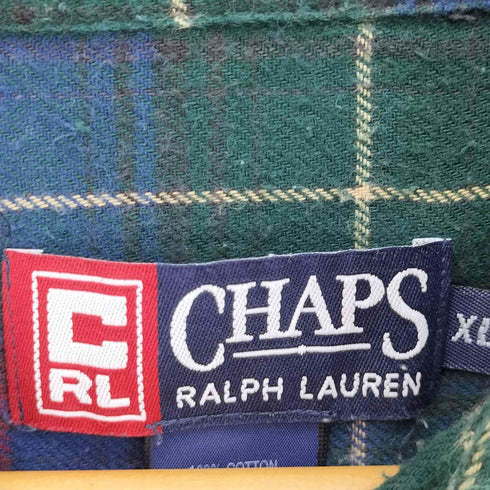 チャップスラルフローレン CHAPS RALPH LAUREN コットン L/Sチェックネルシャツ メンズ JPN:XL