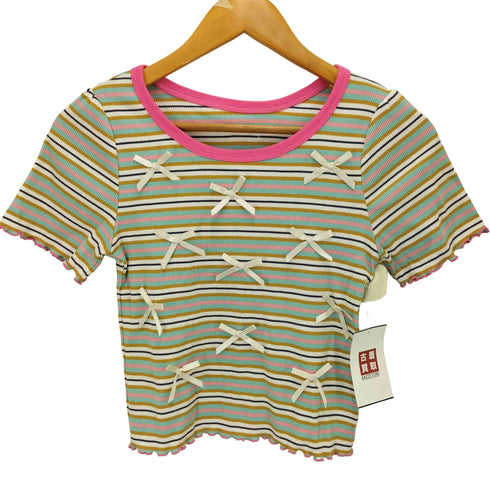 HELLO.SANFRANCISCO マルチボーダーリボンTEE レディース ONE