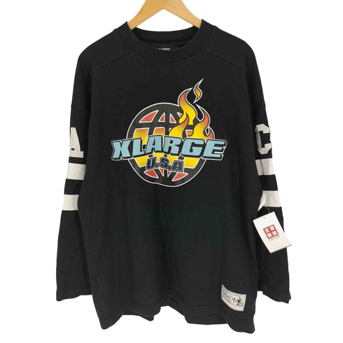 エクストララージ XLARGE STRIPED FOOTBALL SHIRT フットボールシャツ グラフィック カットソー メンズ import:L