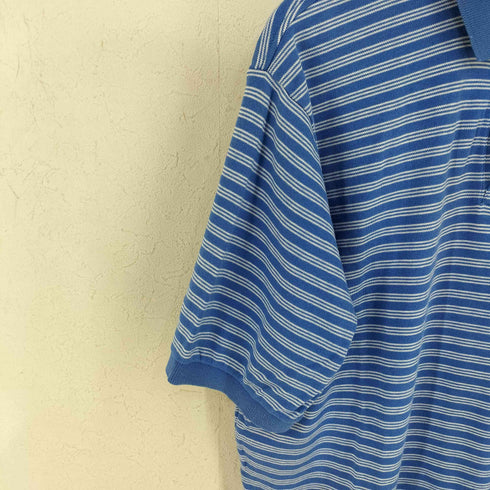 ポロバイラルフローレン Polo by RALPH LAUREN USA製 ポニー刺繍 ボーダー ポロシャツ メンズ import:L