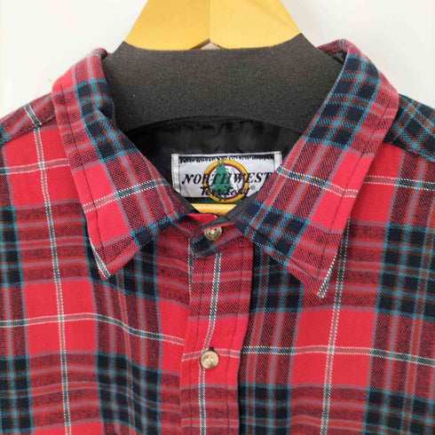 ノースウエストテリトリー NORTHWEST TERRITORY 80-90S ウールチェックL/S シャツ フラップポケット ビッグサイズ メンズ