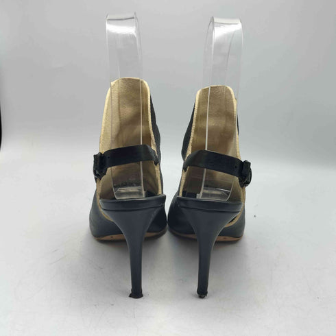 バレンシアガ BALENCIAGA イタリア製 バックストラップ カーフレザー カバー ヒール パンプス サンダル レディース EUR:38