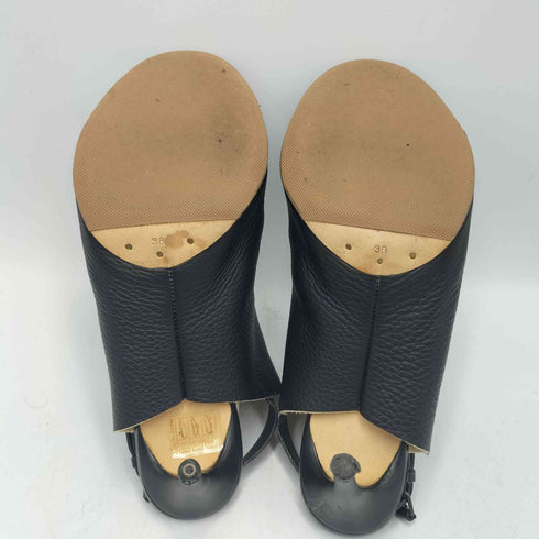 バレンシアガ BALENCIAGA イタリア製 バックストラップ カーフレザー カバー ヒール パンプス サンダル レディース EUR:38