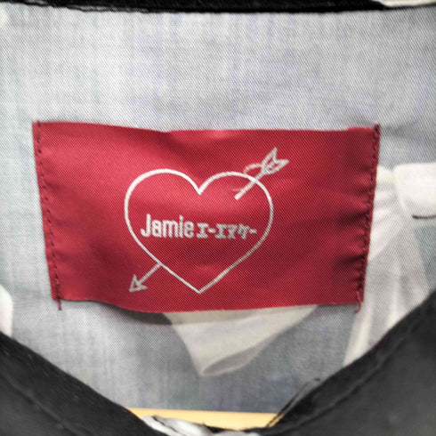 ジェイミーエーエヌケー jamie リボン柄Bigシャツ 手錠 リボン 総柄 プリント フロント リボン S/S シャツ ワンピース レディース JPN:M