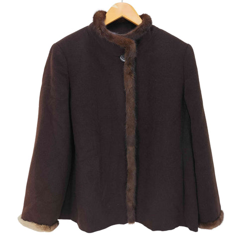 レリアン Leilian ミンクファー付き アルパカ コート レディース