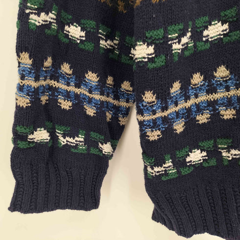 チャップスラルフローレン CHAPS RALPH LAUREN 90s USA製 マルチカラー ダイヤ 総柄ニット メンズ import:XL