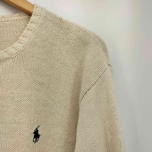 ポロバイラルフローレン Polo by RALPH LAUREN 90S ワンポイント ポニー 刺繍 クルーネック コットン ニット レディース 160