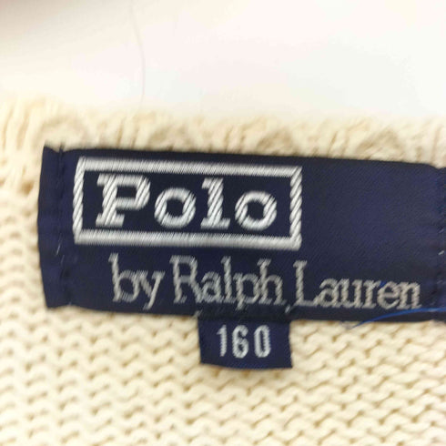 ポロバイラルフローレン Polo by RALPH LAUREN 90S ワンポイント ポニー 刺繍 クルーネック コットン ニット レディース 160