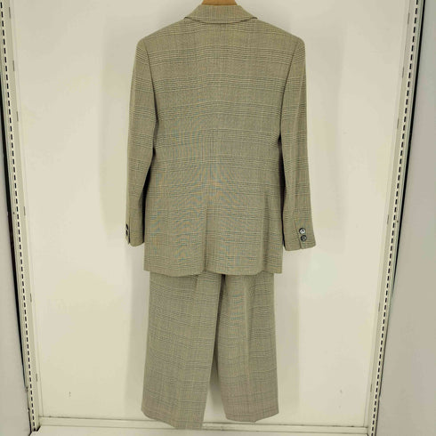 バーバリーズ BURBERRYS 90S 白タグ 千鳥格子柄 1B シングル テーラードジャケット 2タック スラックス セットアップ レディース 9