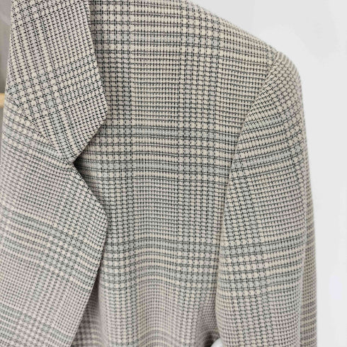 バーバリーズ BURBERRYS 90S 白タグ 千鳥格子柄 1B シングル テーラードジャケット 2タック スラックス セットアップ レディース 9