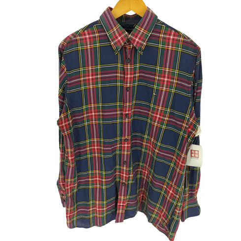 トミーヒルフィガー TOMMY HILFIGER ロゴ刺繍 チェック ボタンダウン L/S シャツ メンズ import:L