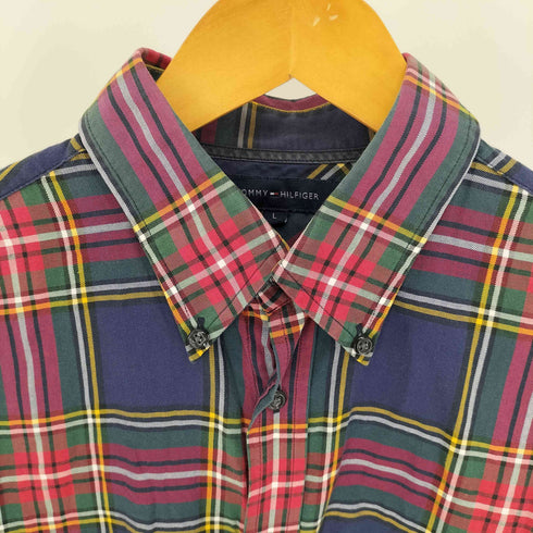 トミーヒルフィガー TOMMY HILFIGER ロゴ刺繍 チェック ボタンダウン L/S シャツ メンズ import:L