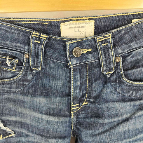 ジミータバニティ JIMMY TAVERNITI スタッズ セミフレア デニムパンツ Y2K レディース W26