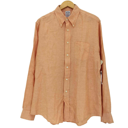 ブルックスブラザーズ BROOKS BROTHERS ALL IRISH LINEN アイリッシュリネンボタンダウンシャツ メンズ import:L