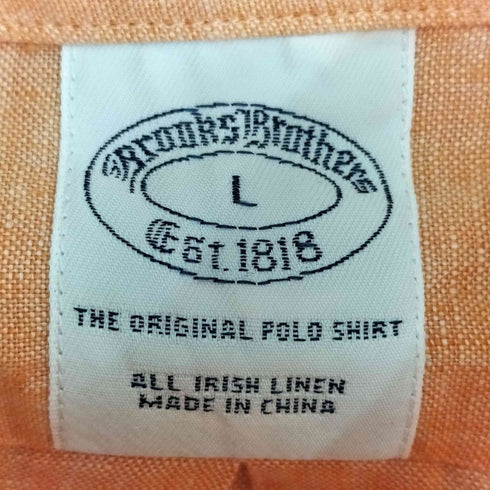 ブルックスブラザーズ BROOKS BROTHERS ALL IRISH LINEN アイリッシュリネンボタンダウンシャツ メンズ import:L