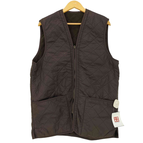 バブアー Barbour POLARQUILT ZIP-IN LINER DARK BROWN リバーシブルキルティングベスト メンズ L