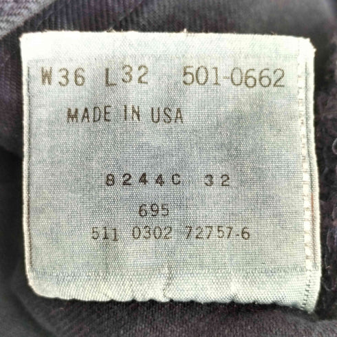 リーバイス Levis ボタン裏511 2002年3月製 USA製 後染め 501 メンズ W36 L32