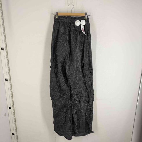 ウェルダン WE11DONE ブラック クリンクル トラックパンツ シワ加工 メンズ JPN:XS