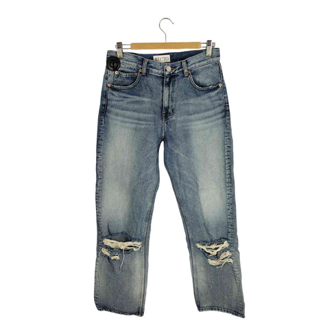 RECTO 23SS ブルー ディストロイド ストレート デニムパンツ メンズ JPN:S