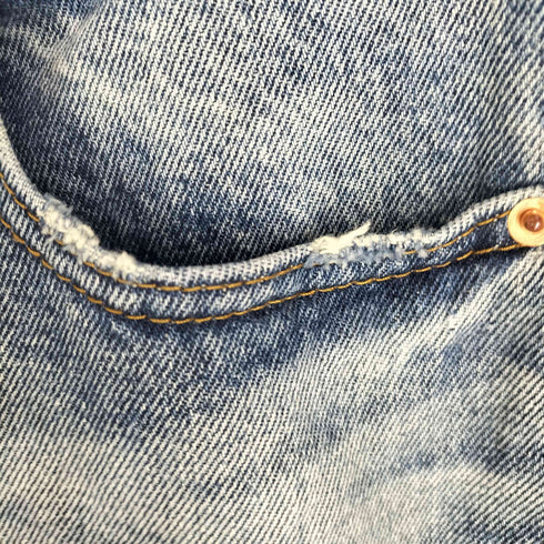 RECTO 23SS ブルー ディストロイド ストレート デニムパンツ メンズ JPN:S