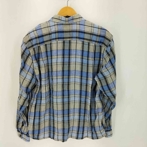 80S~90S チェックリネンシャツジャケット メンズ import:M