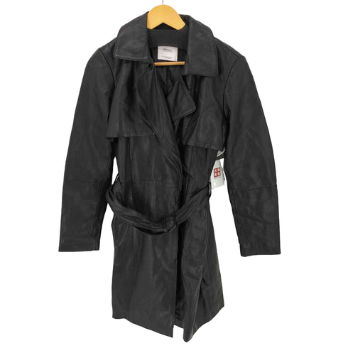 マンゴ MANGO ラムレザートレンチコート レディース import:M