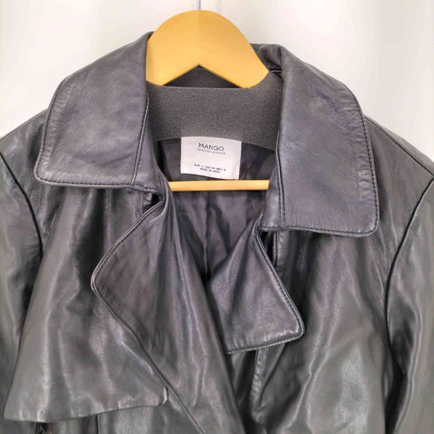 マンゴ MANGO ラムレザートレンチコート レディース import:M