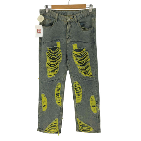ダメージデニムパンツ クラッシュデニム ダメージ加工 メンズ