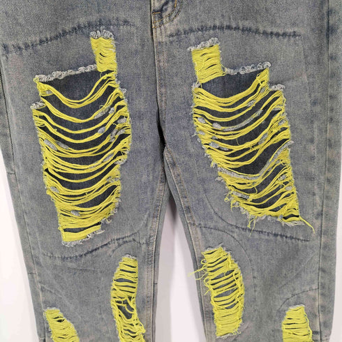 ダメージデニムパンツ クラッシュデニム ダメージ加工 メンズ