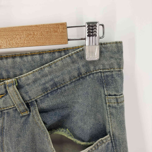 ダメージデニムパンツ クラッシュデニム ダメージ加工 メンズ