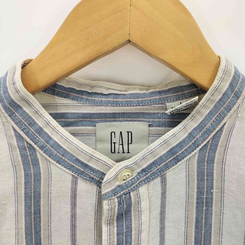 ギャップ Gap old 香港製 コットンリネン バンドカラーシャツ メンズ JPN:L