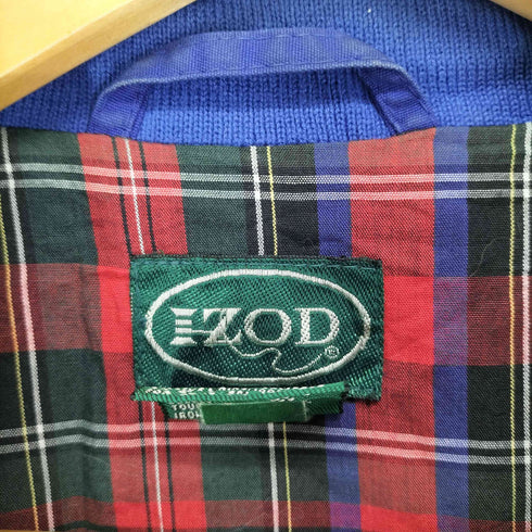 IZOD ロゴ刺繍裏地チェックジップジャケット メンズ JPN:L