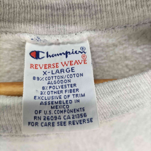 チャンピオン Champion 90S 刺繍タグ メキシコ製 USA製 REVERSE WEAVE クルーネックスウェット リバースウィーブ 三段プリント カプセル メンズ JPN:XL