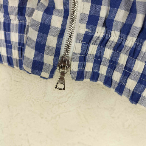 キャシャレル cacharel MADE IN FRANCE ギンガムチェック 比翼ダブルジップシャツブルゾン riri レディース FR:36