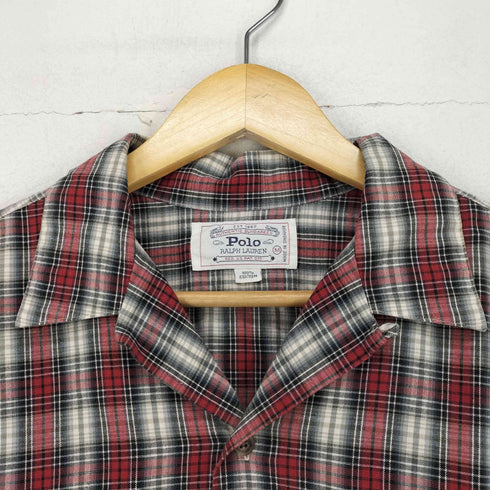ポロバイラルフローレン Polo by RALPH LAUREN 90S チェック柄コットンオープンカラーシャツ メンズ import:M